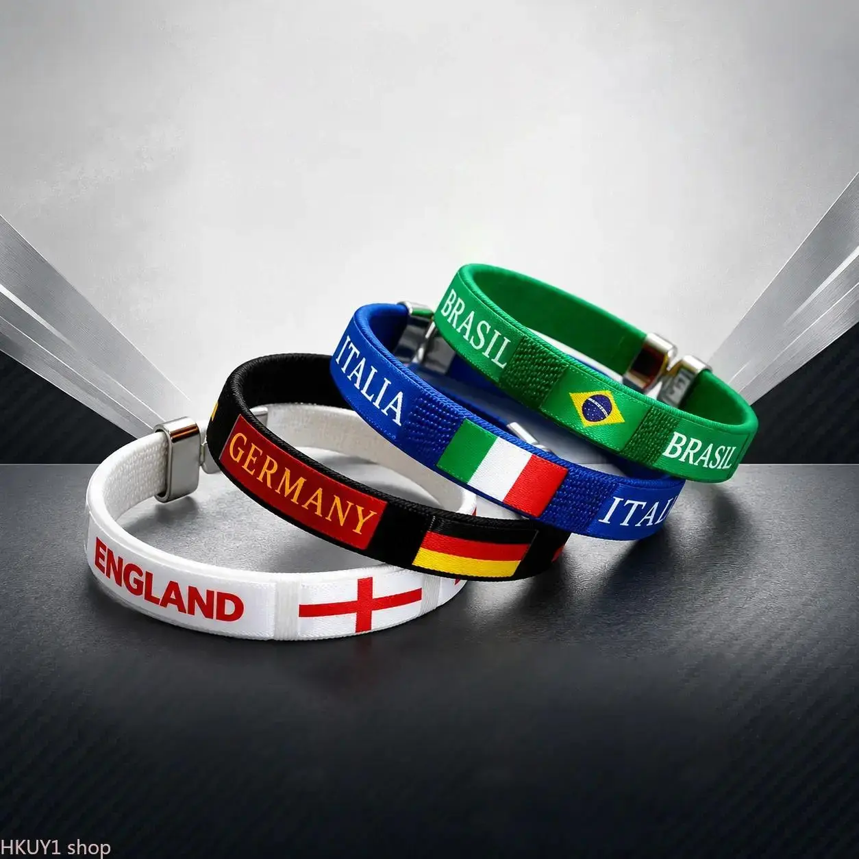 Woven Country Flag Bracelets for Sports Fans, Unisex Football Wristbands, Soccer Fan Accessories, Party and Game Event Bangles, Cheer Bracelets for Men & Women, National Team Support Wristbands, Fan Gear