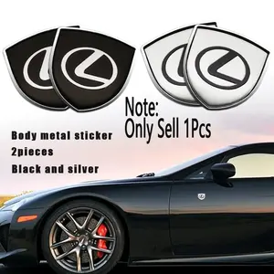 1/2 piece 3D metal car shape shield badge sticker Car Decals suitable for Lexus LS LC IS350 ES300h ES300 IS250 IS220d NX350h GS350 GX460 Car Stickers