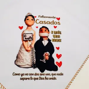 Hermosos Recuerdos para Boda 12pcs Napkins 10x10 Inches 100% Polyester Tableware with Love Notes for Wedding Celebrations