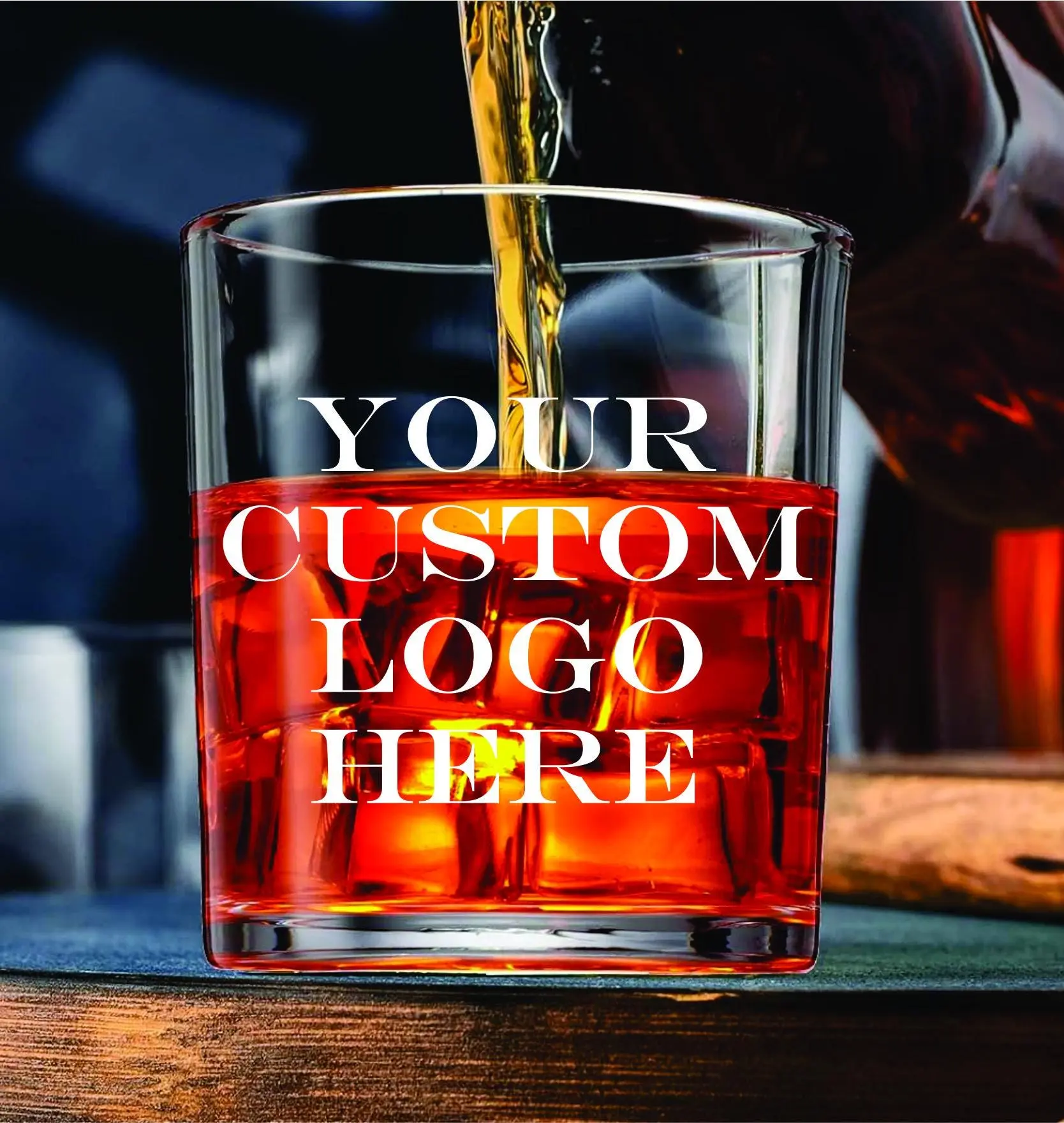 12 Pcs Custom Logo Whiskey Glasses - Laser Engraved - Corporate Gifts - Business Logo Bourbon Glass - Company Christmas Party Gift - Client