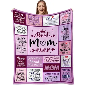Mom Gifts Blanket - Mom Gifts - Birthday Gifts for Mom, Best Mom Ever Gifts, Gifts for Mom from Daughter Son, Mom Gift for Mothers Day Christmas, Mom Blanket 60"x80"