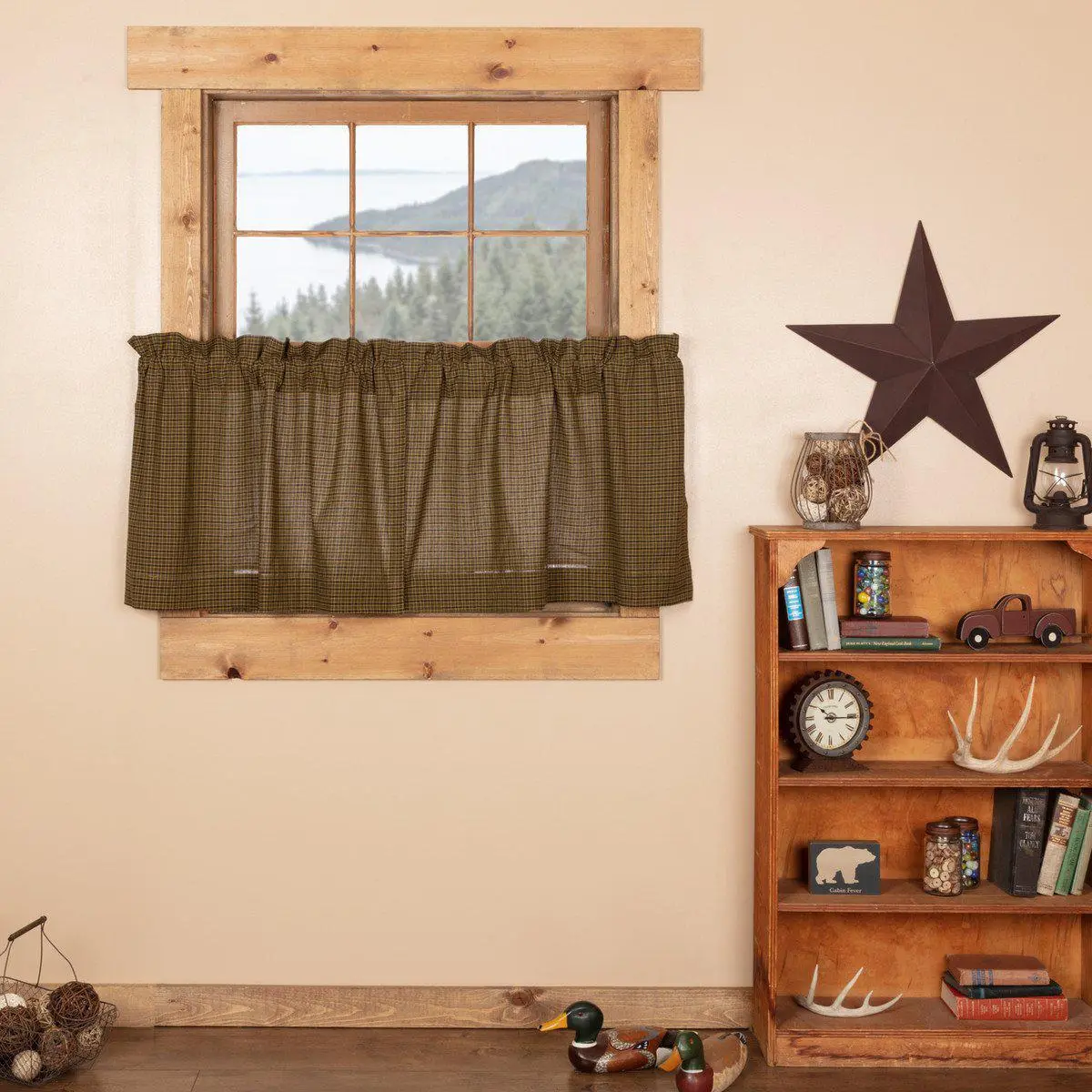 Cabin Patch Tier Curtains 24"