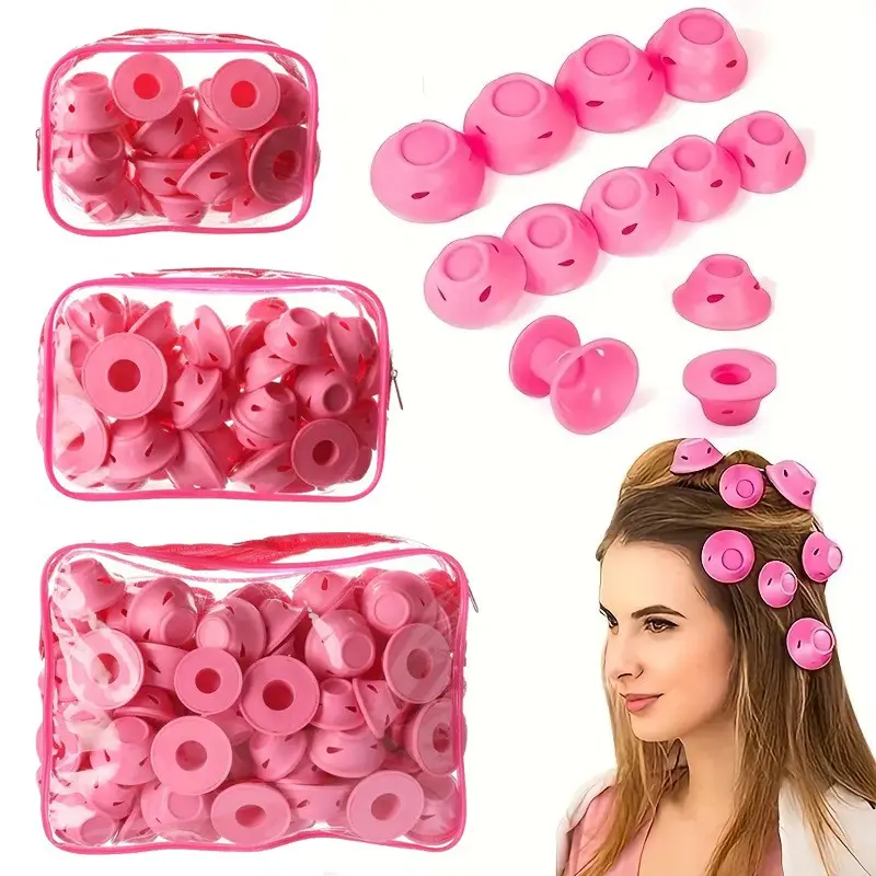 Mills Style DIY Mushroom Bell Curling Iron Lazy Heatless Silicone Hair Roller, PVC Bag Pack, Easy Use, Perfect for Home Styling, Heatless Curler, Heatless Styling Tools