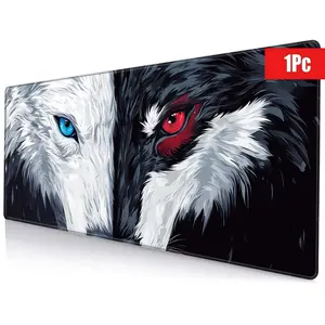 Wolf Pattern Mouse Pad, Non Slip Mousepad, Non-slip Washable Rubber Mouse Pad, Large Extended Gaming Mouse Pad, Desk Keyboard Mat for Computer & Office