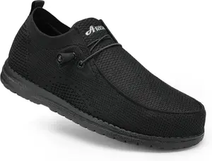 Steel Toe Shoes for Men Slip On Composite Toe Loafers Non Slip Puncture Proof Work Safety Shoes Comfy Lightweight for Construction Warehouse