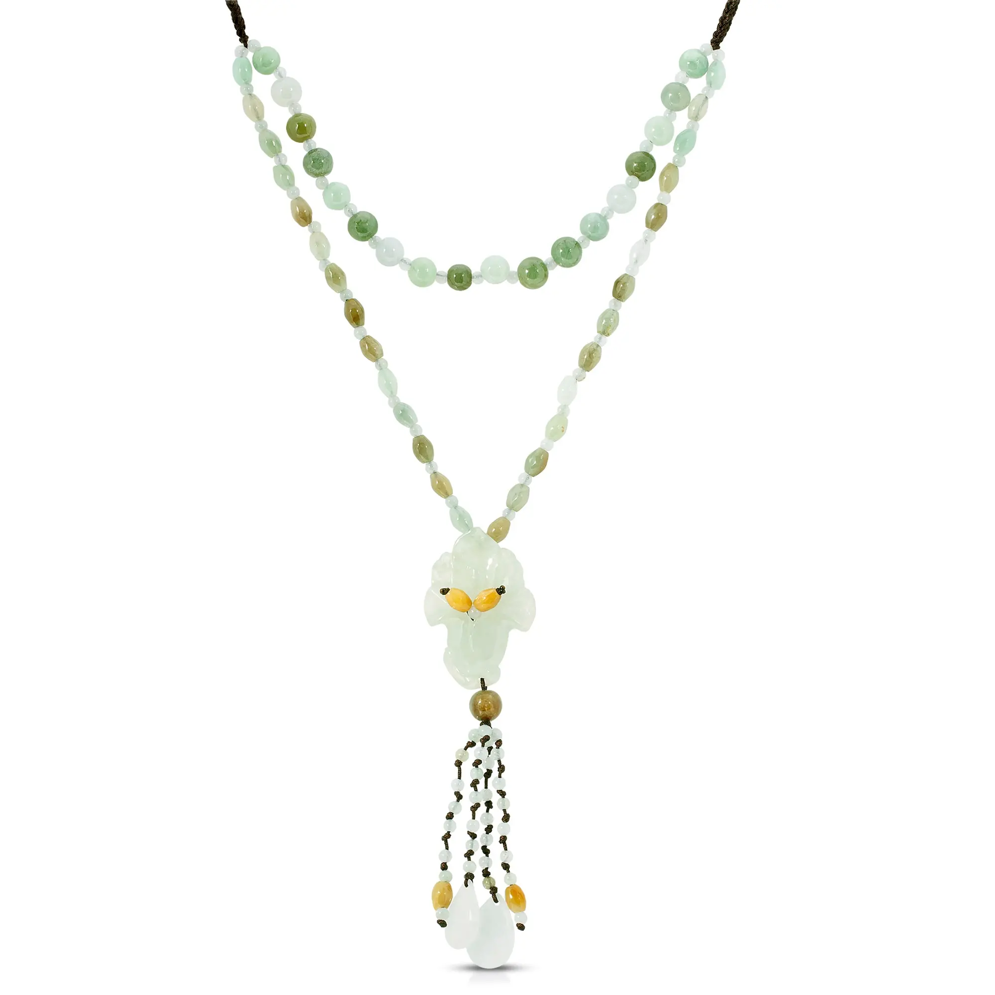 Elevate Your Elegance with the Lily Floral Jade Pendant Necklace