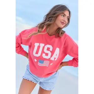 Athletic USA Flag Light Red Graphic Sweatshirt