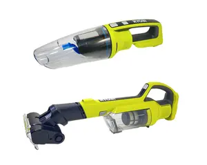 Ryobi 18 Volt Cordless Hand Vacuum with Powered Brush PCL700B with 18V Cordless Wet/Dry Hand Vacuum PCL702B (Tools Only)