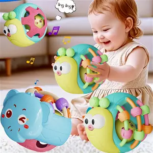 Handheld Plastic Baby Rattles - Puzzle Snail, Elephant, Ball Designs, Fun Stocking Stuffers, Newborn Commemorative & Holiday Birthday Gifts (Toys & Hobbies Classic Novelty Stress Relief Toys)