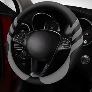 Faux Leather Car Steering Wheel Cover, Easy to Install, Skin-Friendly Fabric, Non-Slip, Humanized Design, Ergonomic Soft Skin Comfort, All-Season Universal Fit, Ergonomic Comfort|Stylish Wheel Cover|Soft Skin Cover, Car Wheel Cover with Inner Ring