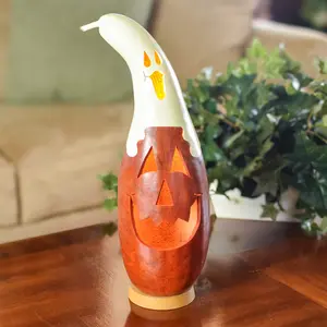 Hand-Crafted Gourd - Casper Jack Medium Tall Lit - Fall Decor