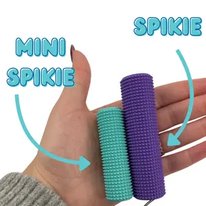Little Ouchies Spikie + Mini Spikie Bundle – Full-Size + Pocket-Size Sensory Fidget Keychain Set, Textured Stim Tools for Tactile Grounding, Vibrant Colors