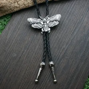 GTHIC Trendy Moth Gothic Zinc Alloy Bolo Tie for Men Women Gothic Animal Jewelry Accessories Daily Wear