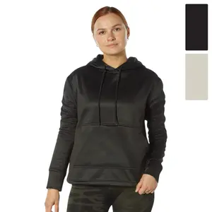 ROTHCO Women's Concealed Carry Hoodie - Discrete Carry, Black/Cream, 100% Polyester, Moisture Wicking, Long Sleeve, Pull On, USA Made Womenswear Casual Pullover Comfy Everyday Hoodies