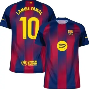 [New] Unisex Soccer/Football 2025/26 Home Replica Jersey White #10 Soccer Fan Shirt Yamal  BPT