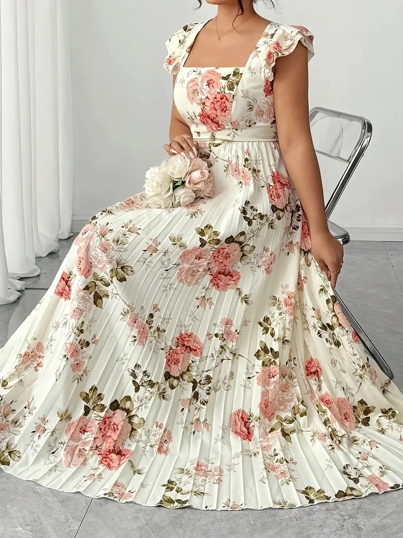 Plus pleated dress - TikTok Shop