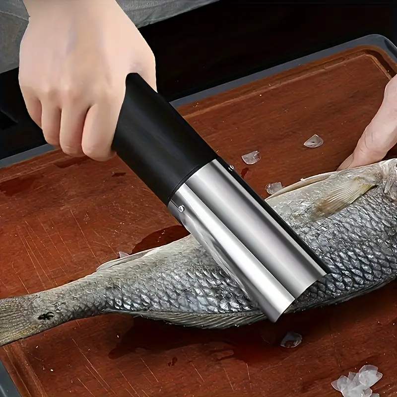 Home/Commercial Fish Scaler – Efficient, Time-Saving & Easy-to-Use with Powerful Performance for All Types of Fishes, Scale Removal Equipment, Seafood Prep Gadget, Home Fish Cleaning Device, Commercial Fish Cleaner, Ergonomic Fish Tool, Streamlined