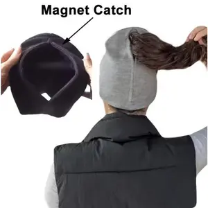 New Solid Color Opening Magnetic Suction Cap Ponytail Knitted Beanie Hat with Automatic Magnetic Catch Sports Beanie Caps Skullies