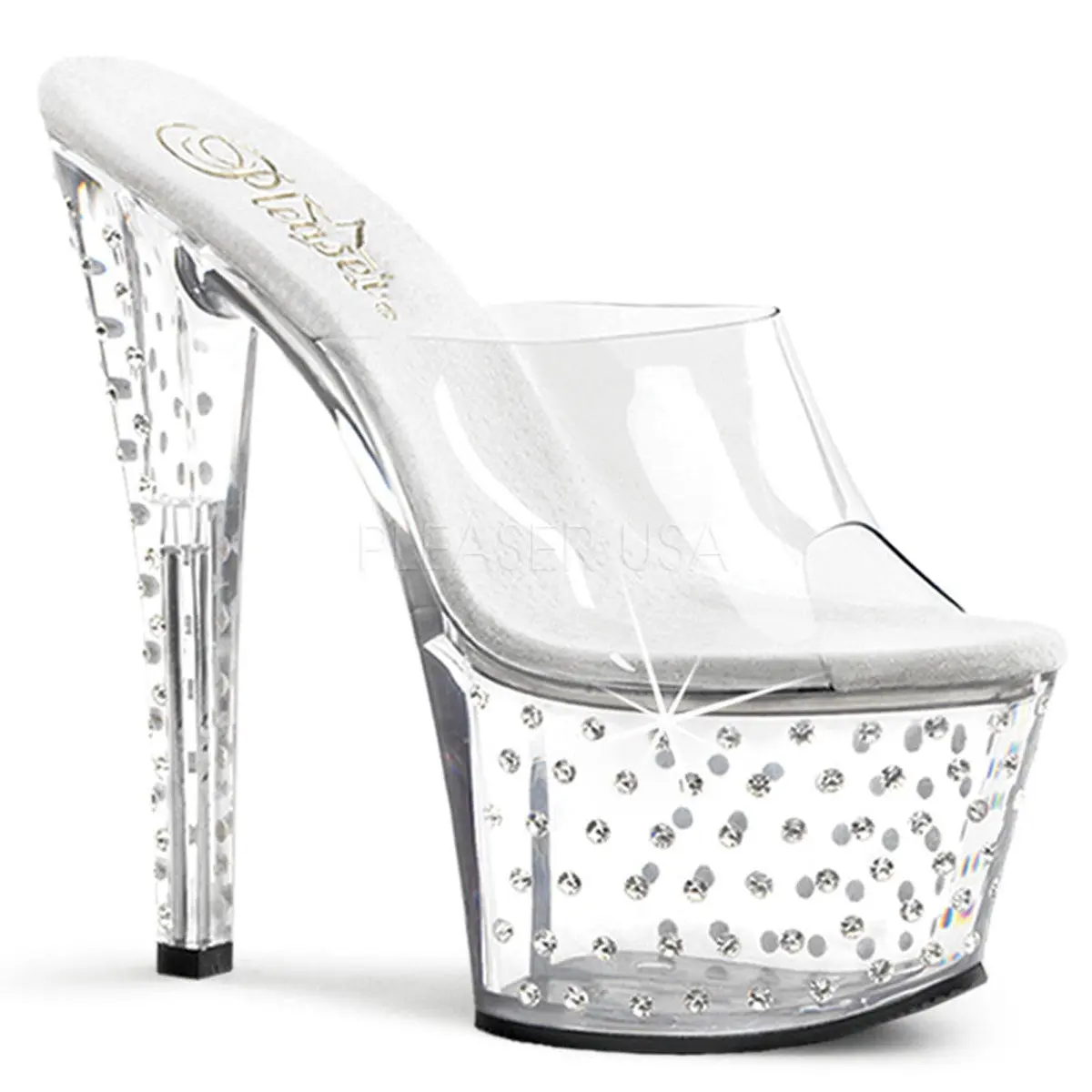 7 Inch Heel STARDUST-701 Clear
