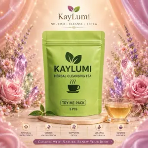 Kaylumi Mini Cleansing Drinks - 5pcs Detox Tea Bags, Tea-Based Ginger & Peppermint Packets, Natural Ingredients for Digestive Balance, Eco-Friendly Daily Wellness Beverage