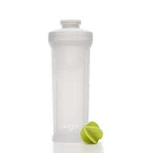 Contigo Fit Shake & Go 2.0 Plastic Antimicrobial Shaker Bottle, Salt White, 28 fl oz. Cover Cup