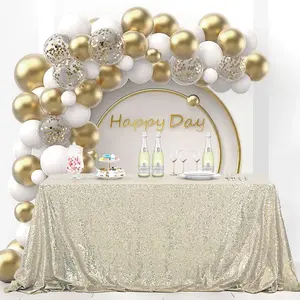 OQSQ Champagne Rectangle Sequin Tablecloth - 60x102 inch, Glitter Drape Table Cloth, Sparkle Sequence Table Overlays for Wedding Birthday Party  Bridal Shower
