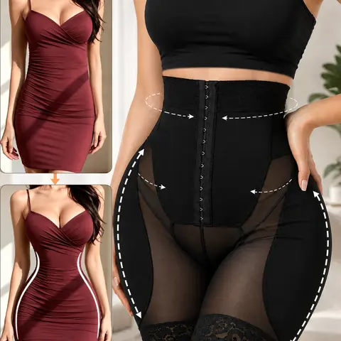 JFYHMYLX Women's High-Waist Minimalist Basic Aesthetic Smooth Shapewear Boyshorts - Normal Body Type, Built-In Butt Pads, Compression Butt & Hip Enhancer