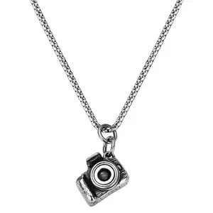 HENSY Unisex Long Camera Shape Titanium Steel Necklace - 100+ Languages Hidden "I Love You" Light-Reveal Secret Message, 24+2 in Adjustable Chain, Romantic Gift for Boyfriend (Includes Pendant)