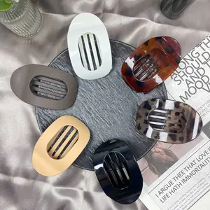 6-Pack Acrylic Flat Hair Clips – No-Crease Barrettes for Women & Girls, Strong Hold Matte Claw Clips for Thick & Thin Hair, Trendy Work, Party & Travel Accessories
