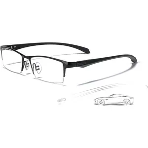 Blue Light Glasses for Men Semi Rimless Rectangular  Glasses