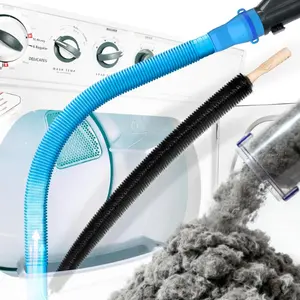 Holikme Dryer Vent Cleaner Kit 2 Pieces - Upgraded Dryer Lint Screens Cleaner Brush Part,Compatible with Most Vacuum Cleaner,Vacuum Hose Attachment & Refrigerator Coil Brush,Quickly Lint Remove,Blue