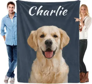 Custom Blanket with Photos for Cat Personalized Picture Throws for Pets Lover Customizable Blanket for Family Couple Pet Pictures 5 Photos with Name