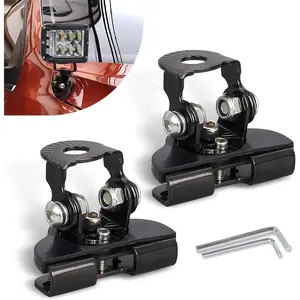 LED Light Bar Universal Mounting Bracket Adjustable A-Pillar Hood LED Work Lights Mount Bracket Clamp Holder Without Drilling Durable Material Vehicle Compatibility Easy Installation Protective Design Stainless Steel Strength Sturdy（2 Pcs）