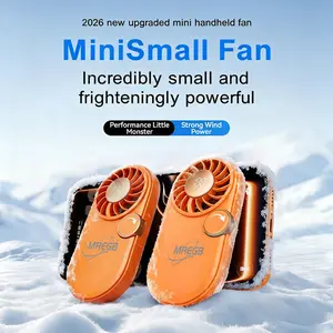 MREGB Coral Orange Mini Fan, 2026 Upgraded Handheld Fan with Digital Display, Stepless Speed Control, 4H Battery Life, Compact Portable Cooling Fan for Summer Daily Use summerwins
