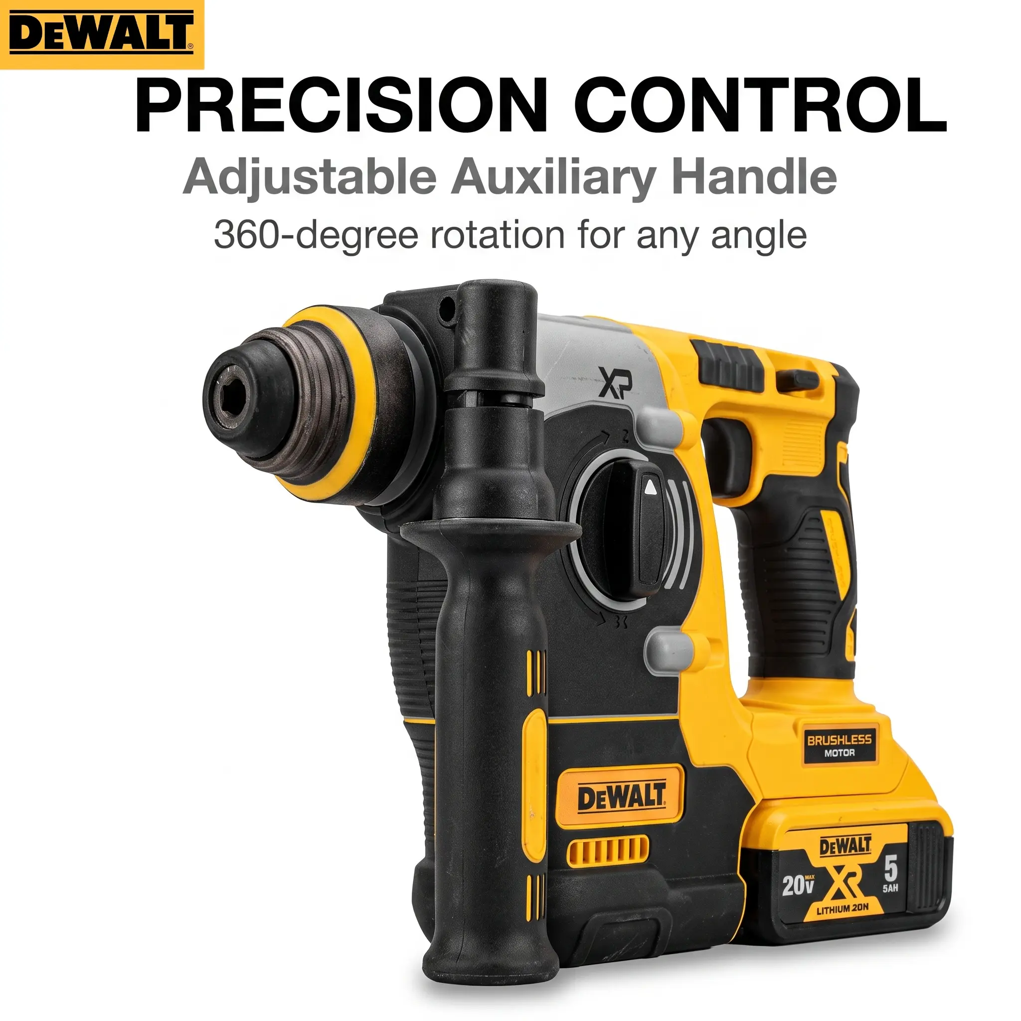 DEWALT DCH273 Brushless SDS Plus Rotary Hammer Drill - Compact, Lightweight, for Concrete, Wood, Metal Drilling - Tools & Hardware Multitool