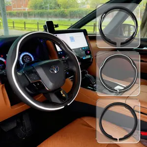 Car Steering Wheel Cover,Universal 15 Inch Premium Leather Car Steering Wheel Cover,Best Grip,Perforated Design,Breathable,Non-Slip,Sweat-Absorbent,Warm in Winter and Cool in Summer