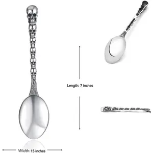 Stainless Steel Flatware Tableware Modern Look Great Gifts For Halloween Easter and Christmas (Silver, SKULLS)