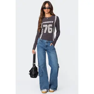 Lunar Mid Rise Wide Leg Cargo Jeans