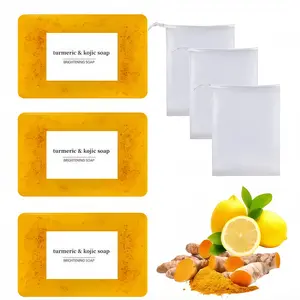 Lemon Turmeric Kojic Acid Soap - Gentle Dark Spot Remover for Face Acne Cleanser Cream Cleansing turmeric soap Face Facial Skincare Radiant Comfort