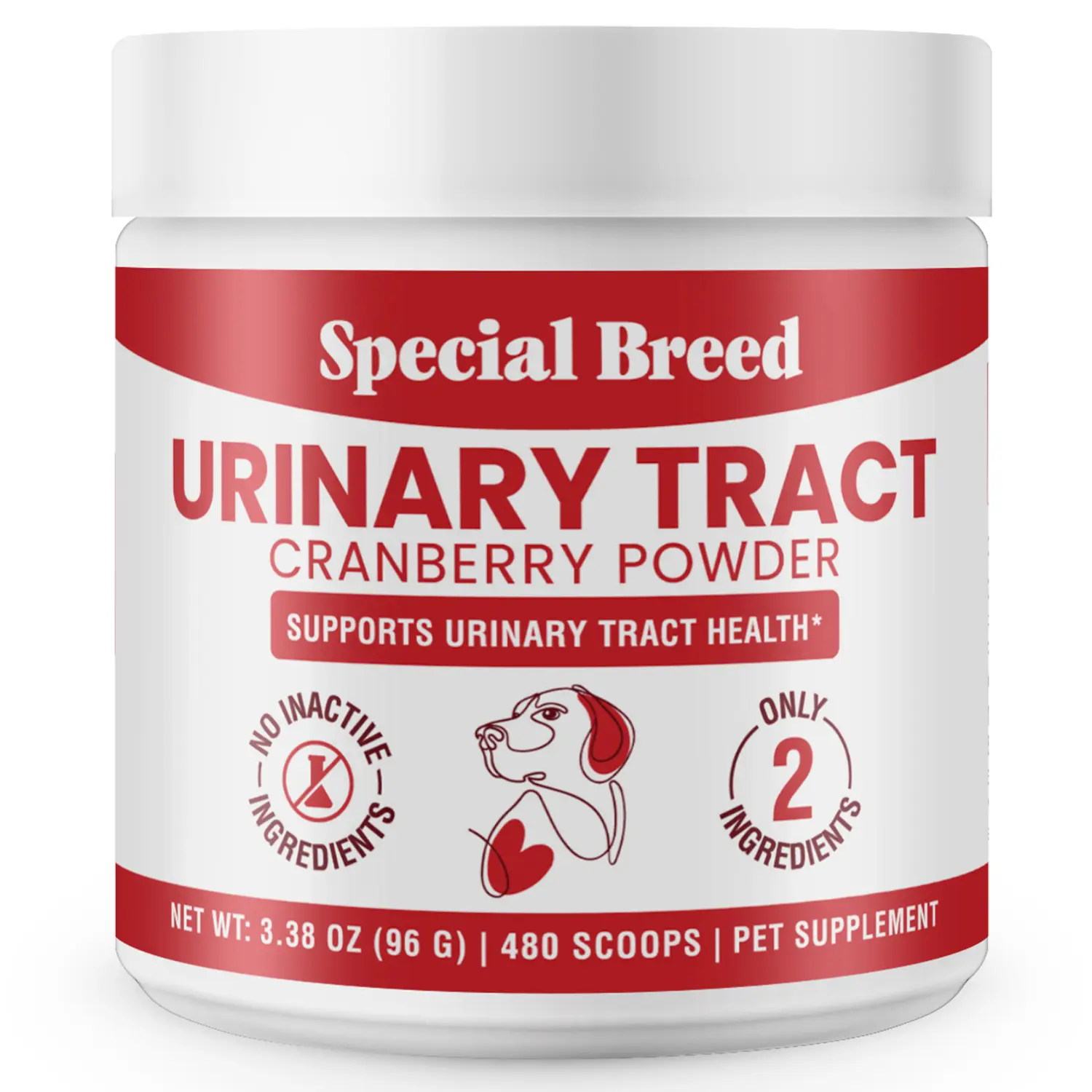 Cranberry Urinary Care Powder for Dogs - 480 Scoops, 24 Months Shelf Life, Single Item - UTI Treatment, Bladder Support, Incontinence Relief Supplement