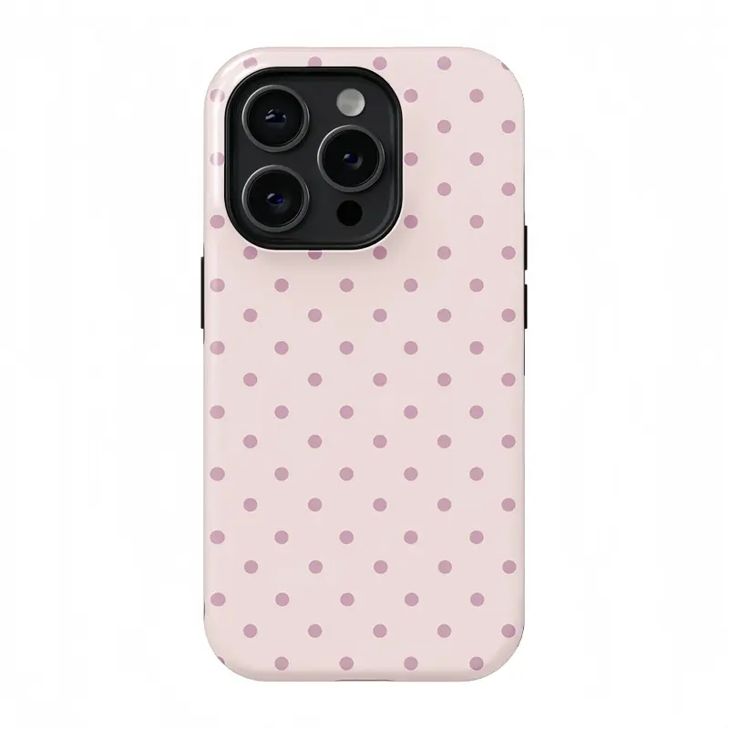 Pink Polka Dot Cellphone Cover - Advanced Shockproof Protection Accessory for iPhone 17 ProMax, 16 Pro, 15, 14, 13 - Stylish Ideal Gift