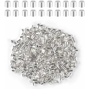 500 count Tube Crimp Beads for  Making 2MM Crimping Beads for DIY Necklace Earring Bracelet Crimp Stopper  Tube Crimp End Brass Crimp Tube Spacer  Loose Crimp Tube Bead ()