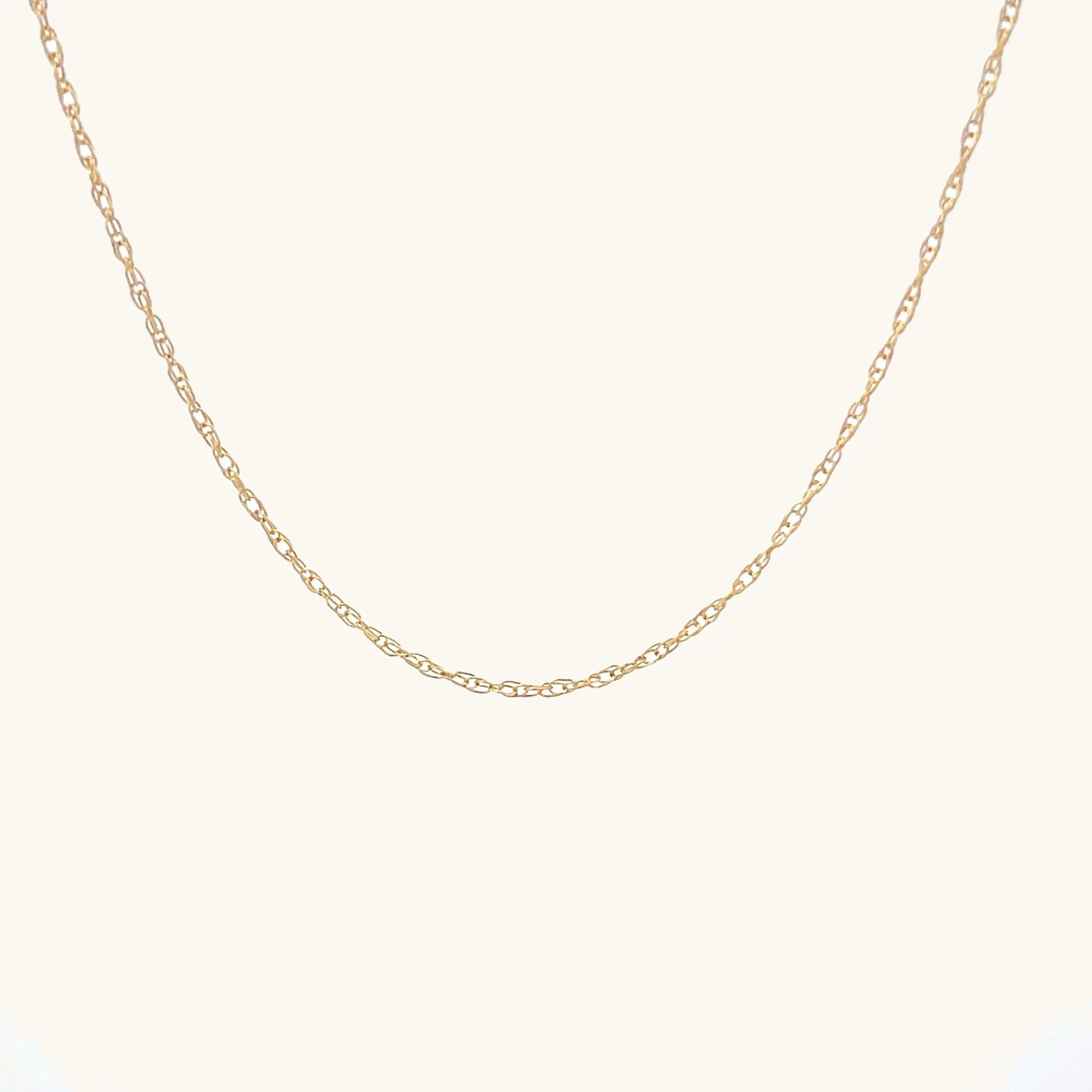SOLID 14K YELLOW GOLD 18" ROPE CHAIN MADE IN USA