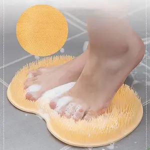 Exfoliating Shower Massage Scraper Bathroom Non-slip Bath Mat Back Massage Brush Silicone Foot Wash Body Cleaning Bathing Tool
