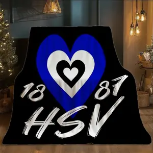 【JIT】One Piece German Hamburger Heart-Shaped Inspiration Design Printed Flannel Blanket - Soft and Comfortable, Suitable for Sofa, Bed, and Travel, All-Season Use, 100% Polyester Material, Machine Washable, Gift for Parents, Perfect for Holiday Gifting