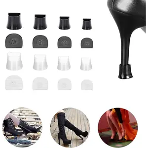 High Heel Protectors 8 Pairs Heel Repair Caps Covers & Heel Stoppers 4 Sizes Heel Cover Perfect for Wedding,Grass,Gravel,Wetlands Outdoor Events (XXS,XS,S,M)