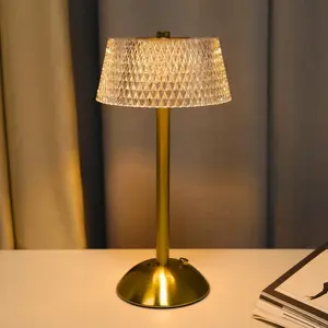 USB Rechargeable Table Lamp, Vintage Touch Control Nightstand Lamp, LED Night Light, Decorative Ambiance Lighting for Bar, Living Room, Bedroom and Dining Room