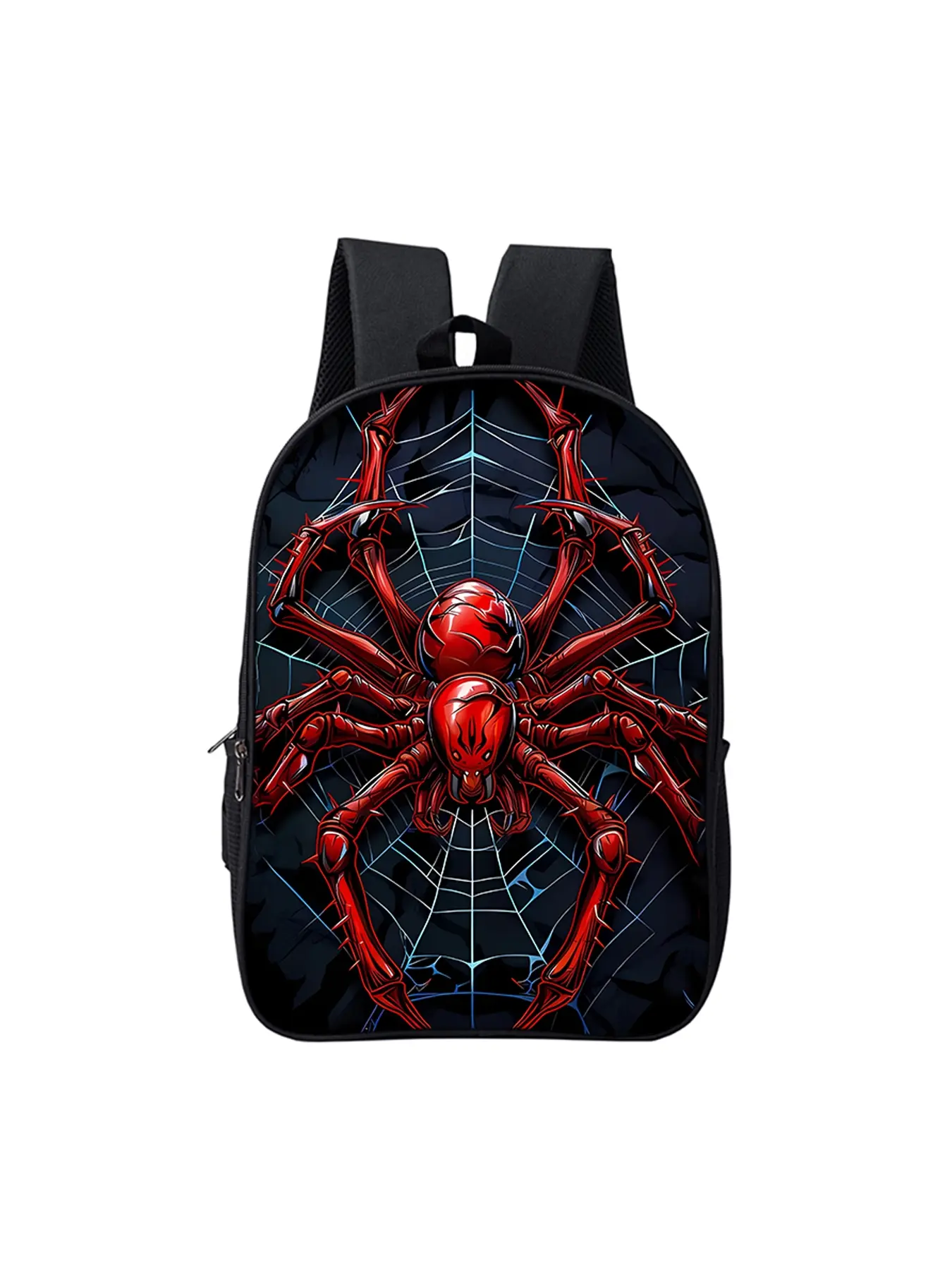 Red spider pattern printed double backpack with headphone jack Casual printed backpack Casual Travel Backpack Casual daypack backpacks