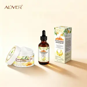 Aliver Frankincense Essential Oil Massage Set, Body Care Bath Aromatherapy Moisturizing Cream, Tightening Skin, Relaxing Daily Health Care