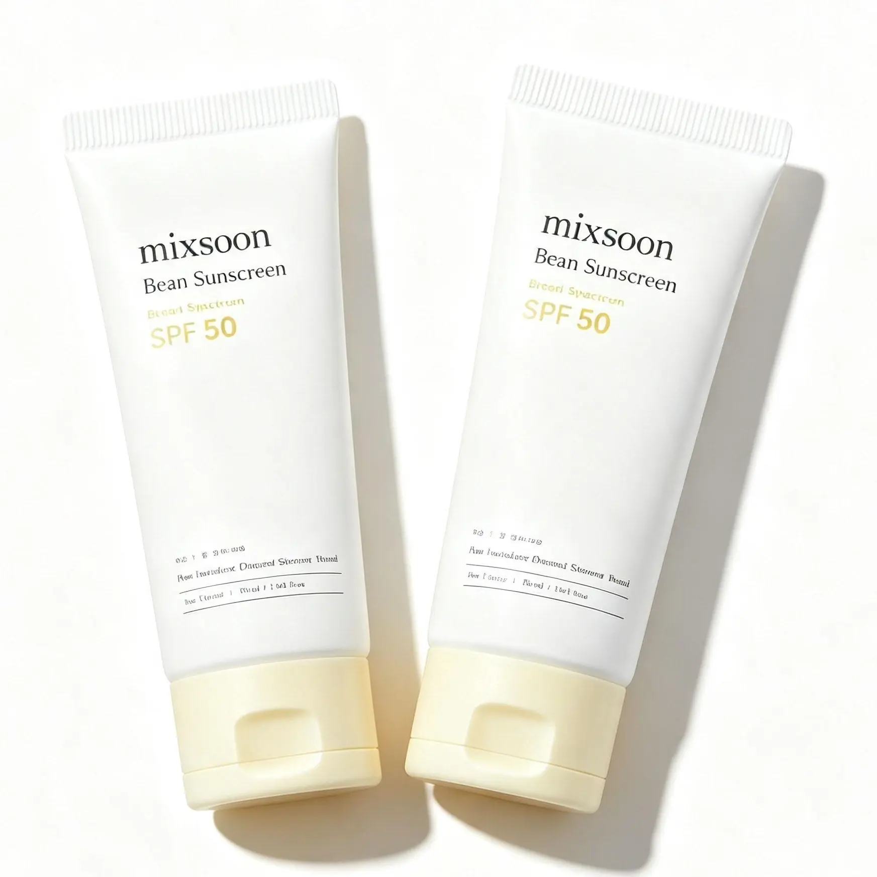 2PCS Airy Bean Hydrating Sunscreen SPF50+ PA++++ 1.69 fl oz | Lightweight Korean Facial Sunscreen | Makeup-Friendly Daily UV Care | No White Cast Finish